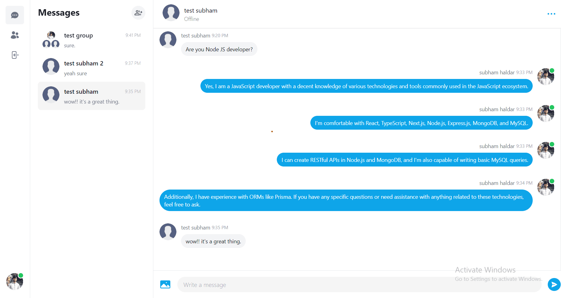 Connectopia messenger app project