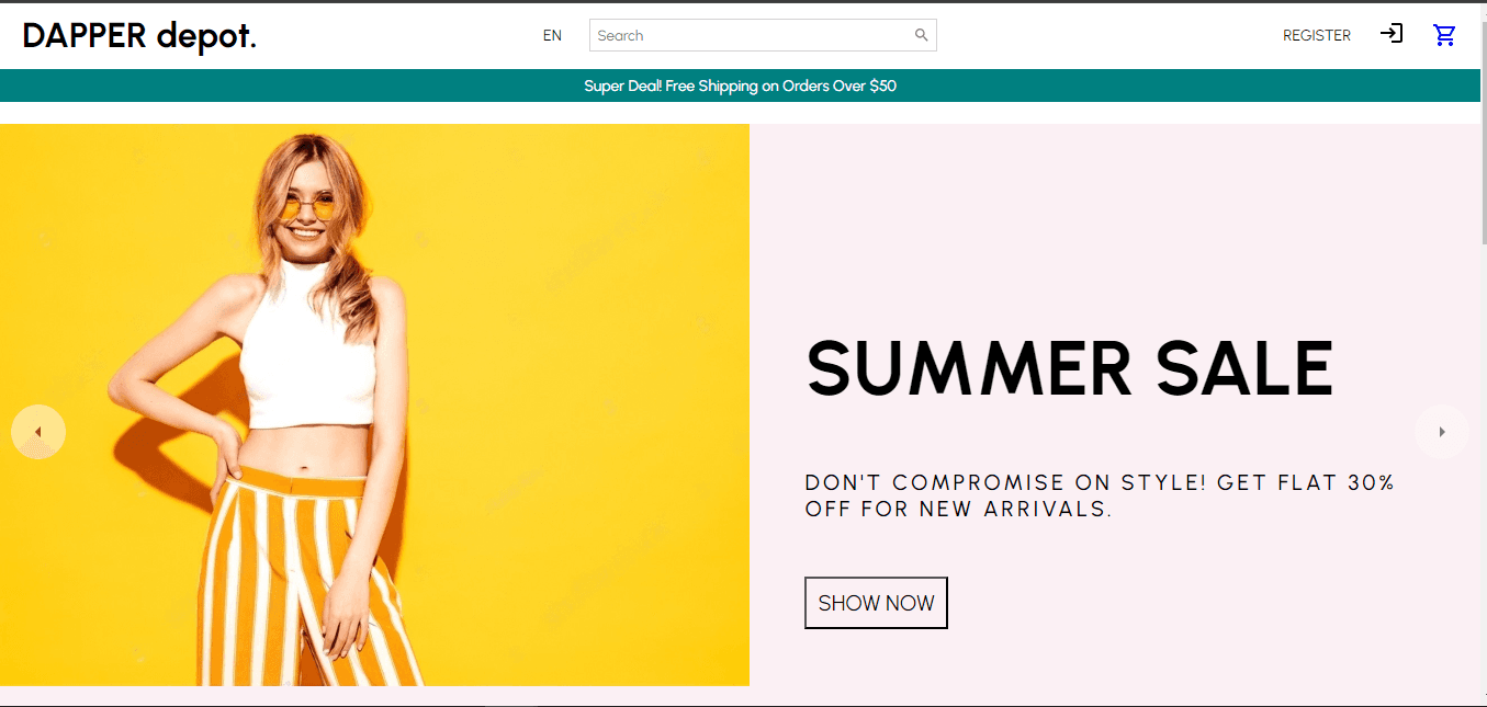 Dapper depot shopping app project
